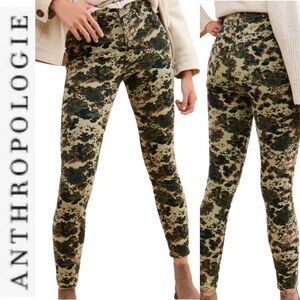 NEW Anthropologie Pilcro Green Camouflage High Rise Skinny Cords 26